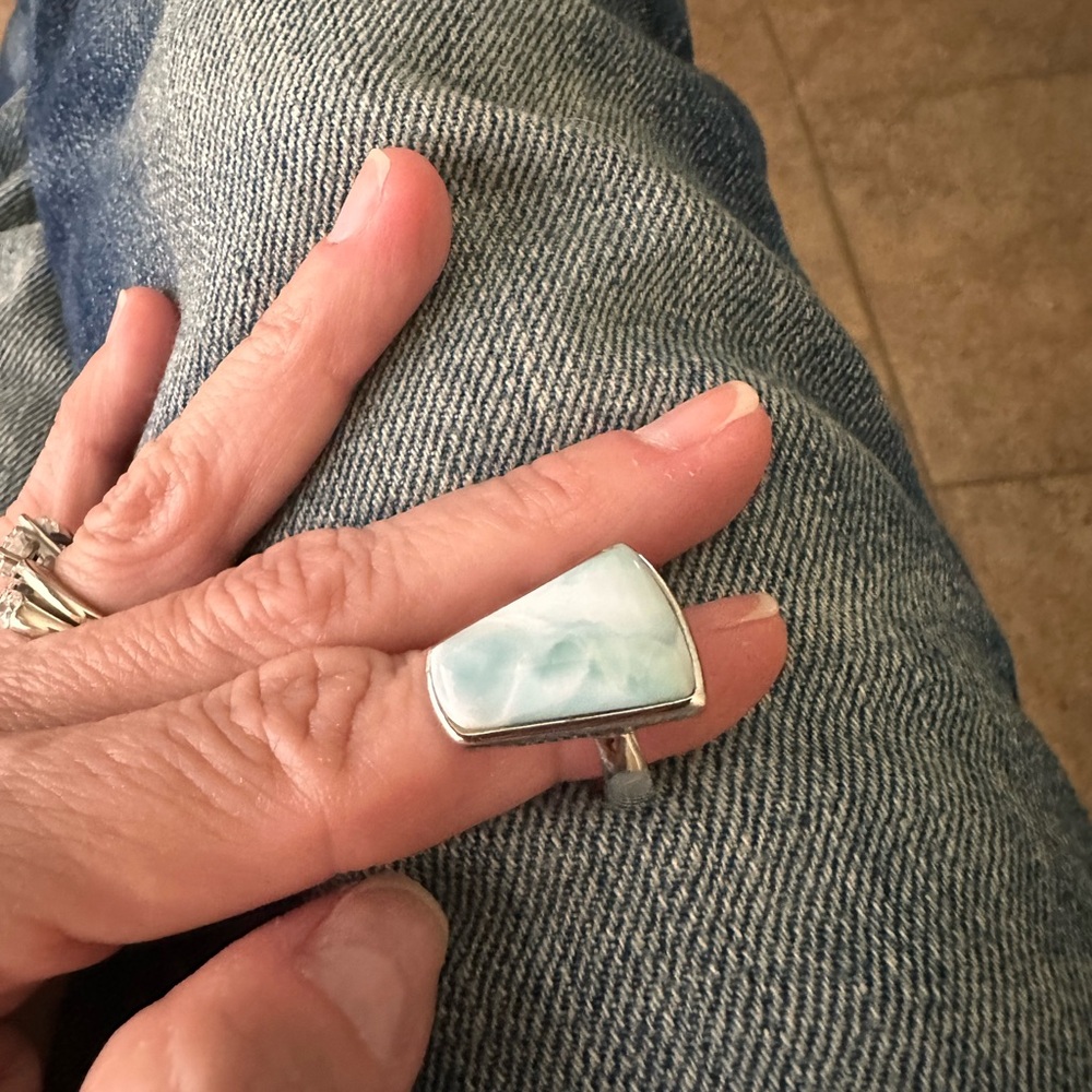 Dune Jewelry Larimar Ring sz6 Sterling Silver - Picture 5 of 8